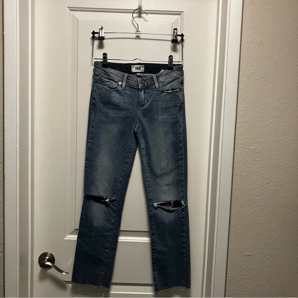 Paige women’s size 26 Miki straight, distressed, skinny jeans